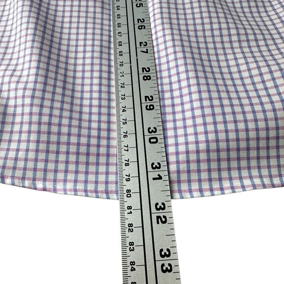 Twillory Dress Shirt Men's 17 36/37 Pink Blue Check Tailored Fit Safe Cotton - Picture 11 of 11